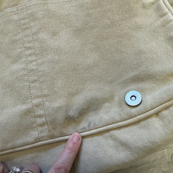 Mo & Co Anthropologie Tote Briefcase Leather Canvas Messenger Bag - Picture 2 of 5